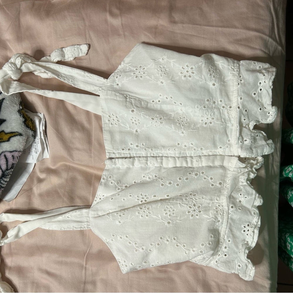 White Eyelet Crop Top